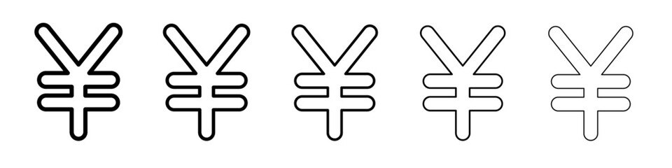 Yen sign icon vector outline symbol or illustration