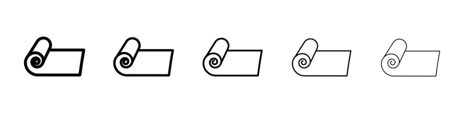 Yoga mat icon vector outline symbol or illustration
