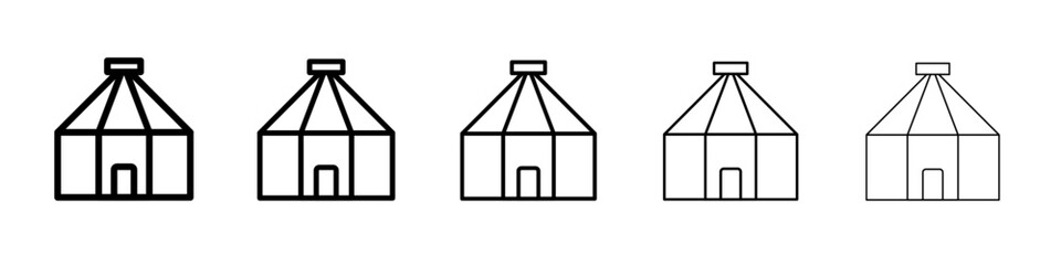 Yurt Icon vector outline symbol or illustration