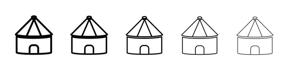 Yurt Icon vector outline symbol or illustration