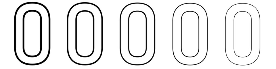 0 number icon vector outline symbol or illustration