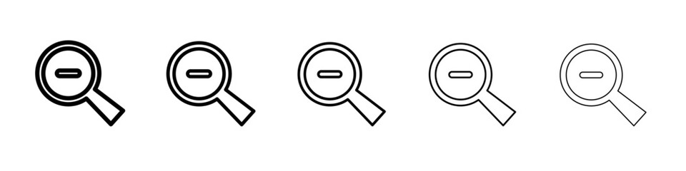 Zoom out icon vector outline symbol or illustration