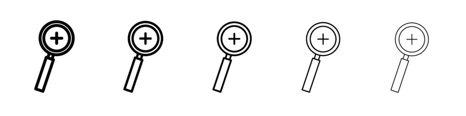 zoom in icon vector outline symbol or illustration