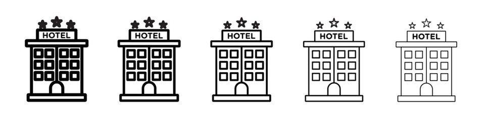 3 star Hotel icon vector outline symbol or illustration