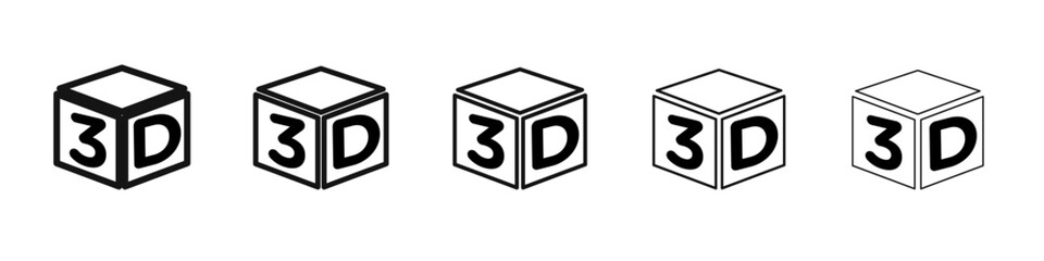 3D icon vector outline symbol or illustration