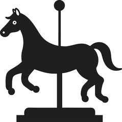 Carousel Horse Silhouette Illustration for Children