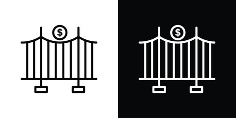Bridging loan icon vector graphics in strokes