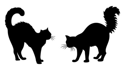 Halloween cat black vector silhouette