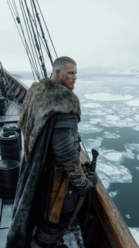 Viking saga: warrior spirit, Slav fighter, brave man, seafarer strength, medieval era, Scandinavian voyager, Varangian legend, Normanni hero, ocean journey, ancient courage