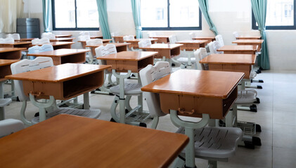 Modern classroom in the school