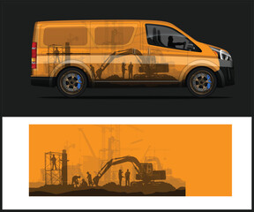 Construction Vehicle Wrap Design with Your Sponsor Text © MdAbdullah