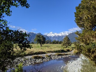 Fox Glacier - Clear Skies - River View