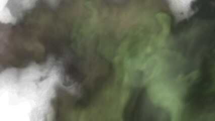 Ethereal smoke drifts in shades of green, khaki, and purple against a dark backdrop, creating an atmospheric, vaporous texture perfect for overlays.