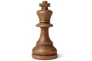 Chess king piece towering on clear surface, symbolizing strategic dominance and winning potential in competitive gameplay