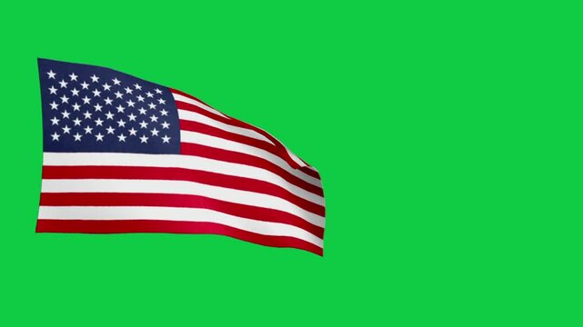 USA flag. USA flag video. Flag of USA Waving in the wind, video, mp4, waving in the Sky, Green screen flag, national flag of the country.