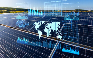 Global solar energy network with digital data overlays