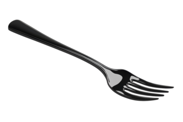 Sleek Black Fork Dining Elegance Utensil Kitchenware Minimalist Design High Gloss Culinary Tools