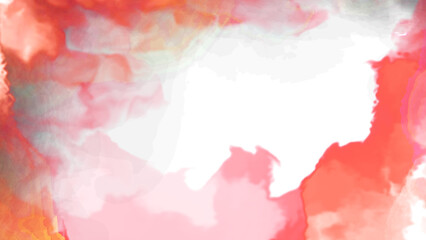 An artistic backdrop displays blending shades of red, black and pink in an abstract and watercolor-like composition.
