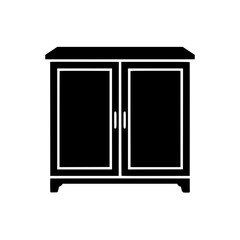 Black silhouette of a modern wooden cabinet
