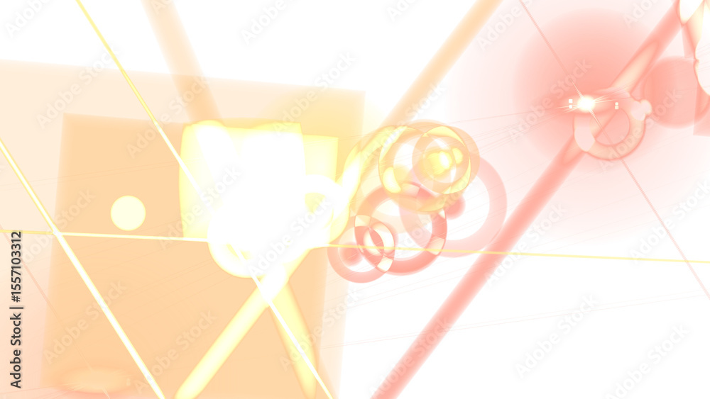 Fototapete geometric shapes glow softly against a dark background, creating an abstract modern design with circ