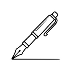 Fototapeta premium Line art illustration of a classic fountain pen