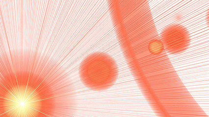 Radiant abstract design with glowing lines, spheres, and a bright burst of light creating a dynamic and futuristic feel.