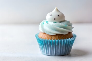 chocolate cupcake with pink frosting