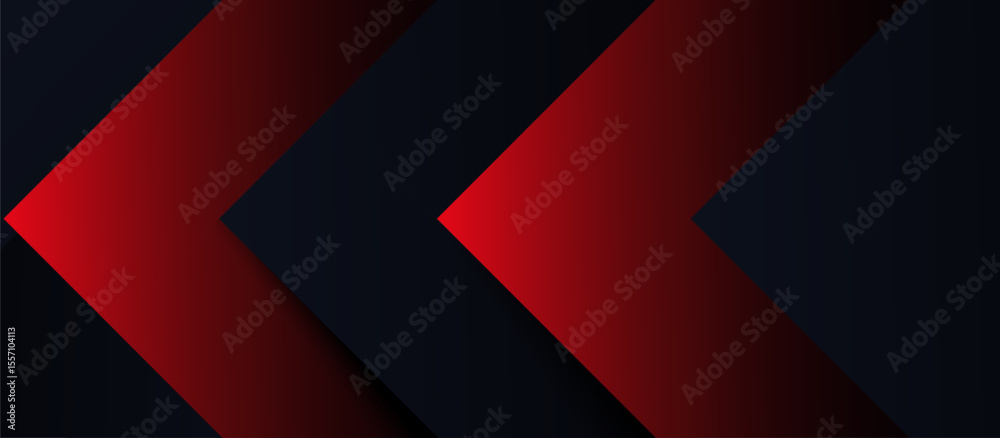 Poster Abstract red and black arrow shape with futuristic concept background