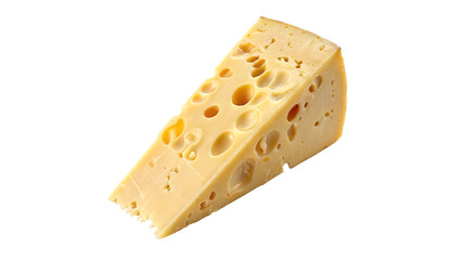 Close-Up of Swiss Cheese Slice with Characteristic Holes and Bright Yellow Color