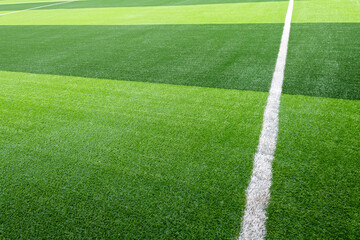 White line of soccer field
