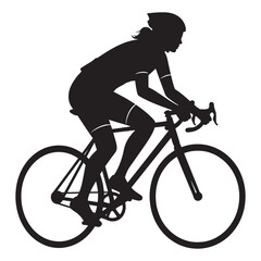 Obraz premium Silhouette illustration of a cyclist riding a road bike active lifestyle sport and exercise
