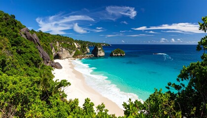 Fototapeta premium Breathtaking coastal landscape of a hidden tropical paradise
