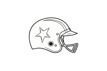 minimalist helmet icon simple black line