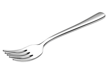 Silver fork elegant kitchenware cutlery utensil gleaming metal fine dining tableware isolated black