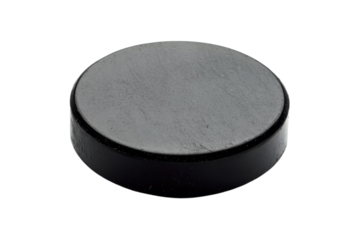 Hockey Puck Close up on Black Background Sports Equipment Ice Hockey Game Arena Competitive Round