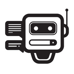Simple vector illustration of a chatbot representing artificial intelligence and customer support