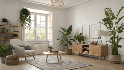 modern living room with fireplace