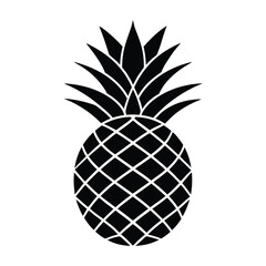Obraz premium Minimalist Pineapple Silhouette Vector Illustration