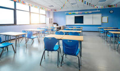 Modern classroom in the school