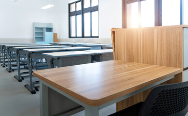 Modern classroom in the school