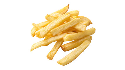 golden crisp french fried chips isolated on transparent background