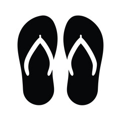 Flip Flops Glyph Icon - Summer Beach Footwear Symbol