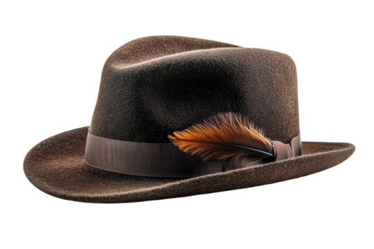 Timeless Elegance Brown Fedora with Feather Accent Vintage Fashion Stylish Hat Classic Style and