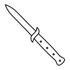 Knife icon vector. Hunting knife illustration sign. Military knife communication symbol. Cold weapon web icon set.