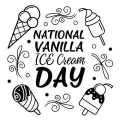 NATIONAL VANILLA ICE CREAM DAY vector illustration