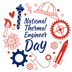 Fototapeta premium NATIONAL THERMAL ENGINEER DAY vector illustration