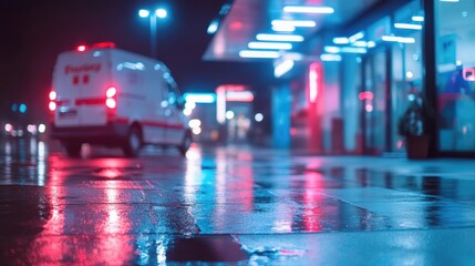 Emergency vehicle neon night