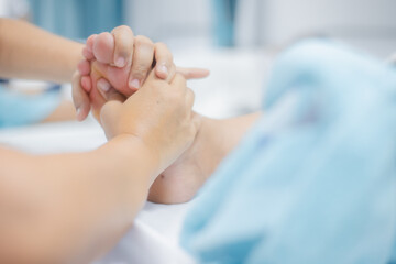 Acupuncture foot massage for hotel guests at the spa