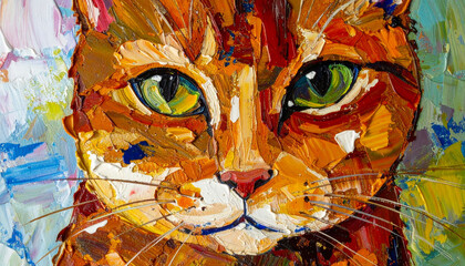 Portrait art of a cat's face