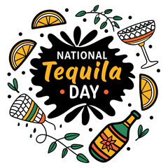 NATIONAL TEQUILA DAY vector illustration